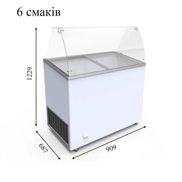 Морозильна вітрина для морозива VENUS 26 VETRINE CURVED ECONOMY Crystal (гнуте скло, без задніх дверей-запасника) (BQ)056361 фото