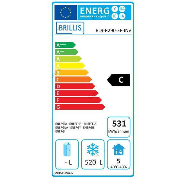 Морозильный шкаф энергосберегающий Brillis BL9-LED-R290-EF-INV (CB)035628 фото
