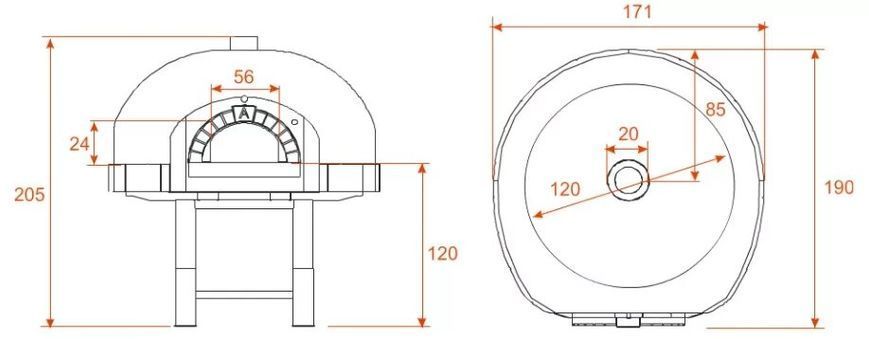 Піч для піци на дровах D120K Silicone Asterm Forni (CJ)034510 фото