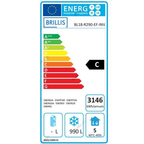Морозильный шкаф энергосберегающий BRILLIS BL18-LED-R290-EF-INV (CB)035627 фото
