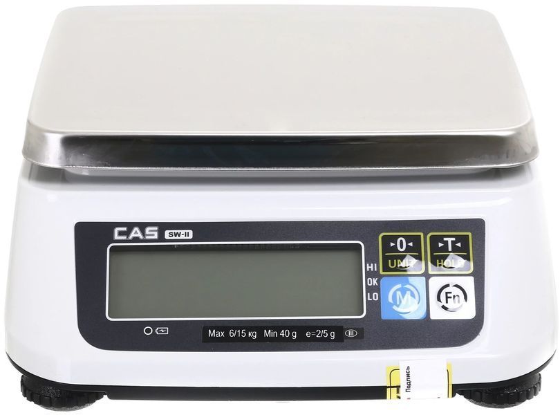 Весы торговые настольные SW-II-15 CAS (+RS 232) (BA)036896 фото